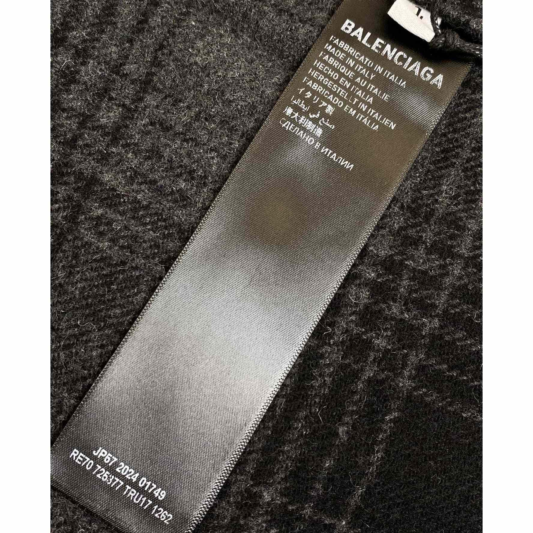 Balenciaga Black Checked Wool-Blend Flannel Shirt - DopestKickz