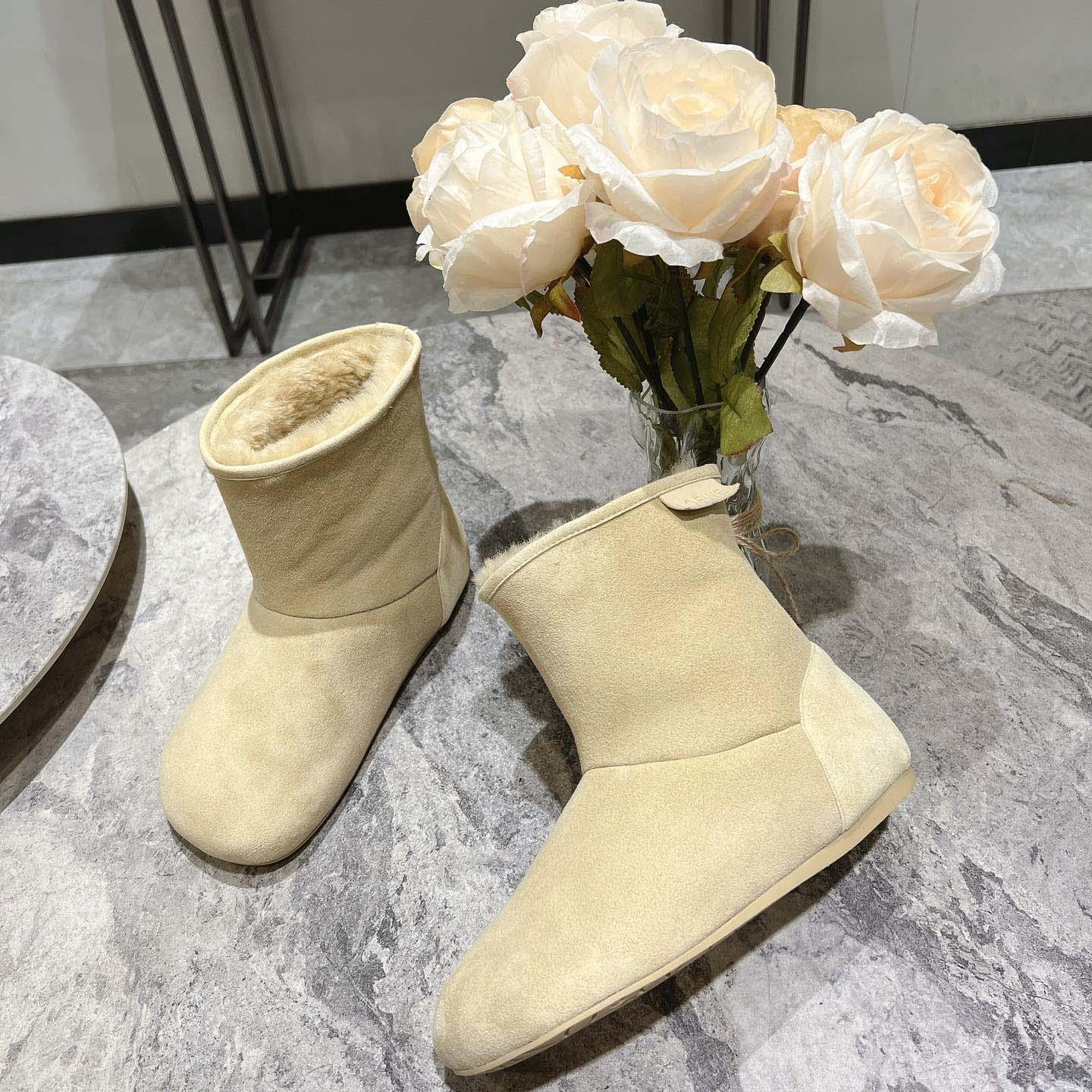 Loewe Lago Boot In Suede And Shearling - DopestKickz