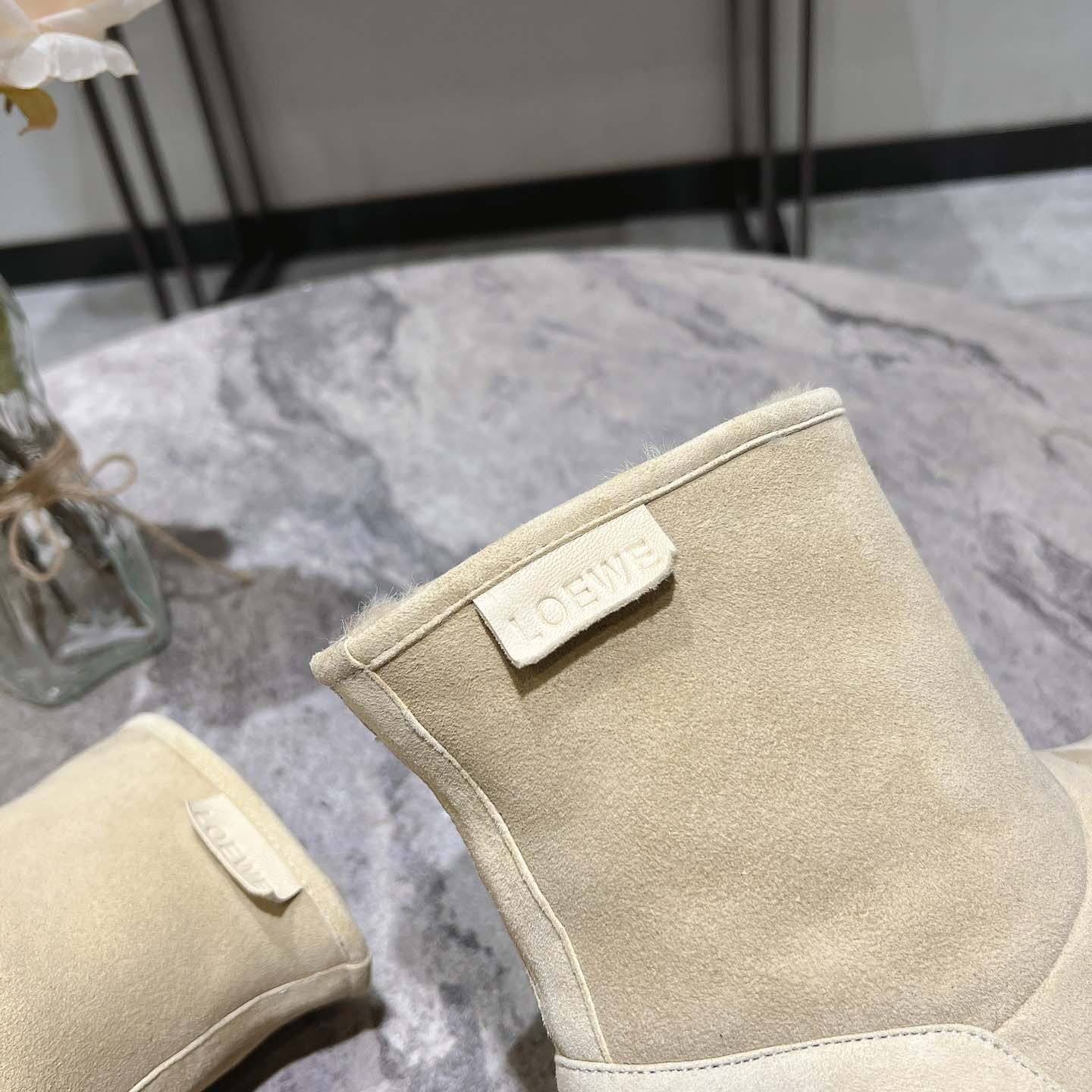 Loewe Lago Boot In Suede And Shearling - DopestKickz
