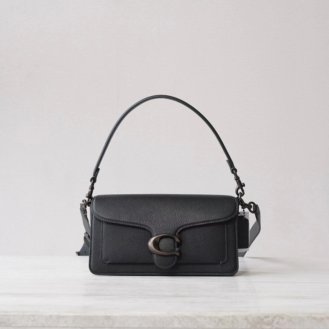 Coach Women's Black Pebble Tabby Shoulder Bag （26*15*8cm） - DopestKickz