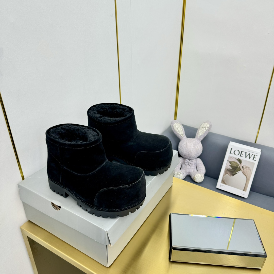 Balenciaga Alaska Fur Bootie In Black - DopestKickz