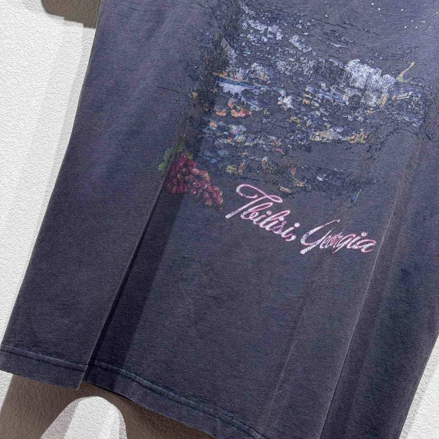 Balenciaga Tbilisi T-Shirt Oversized In Faded Washed Black - DopestKickz