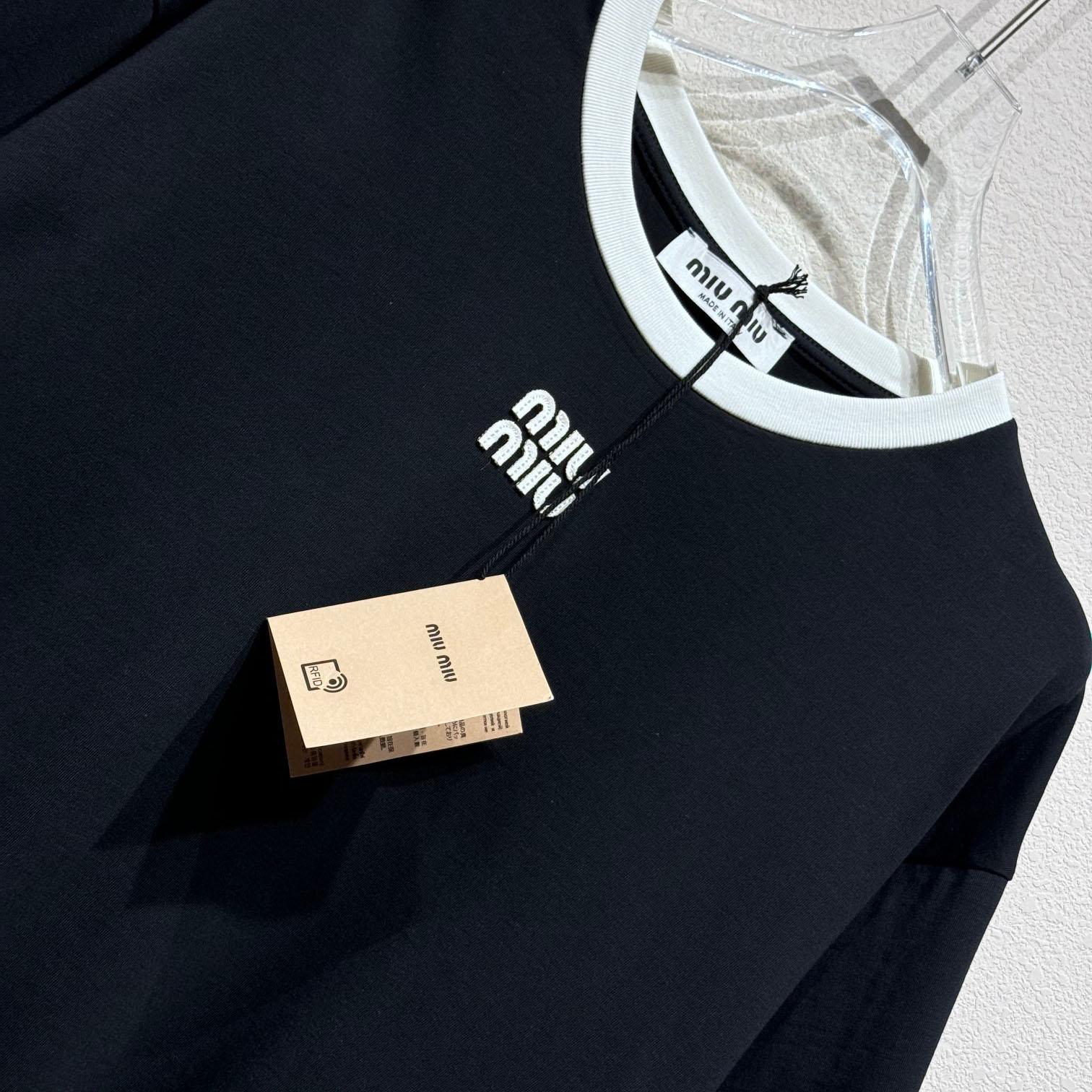Miu Miu Logo Cotton T-shirt - DopestKickz