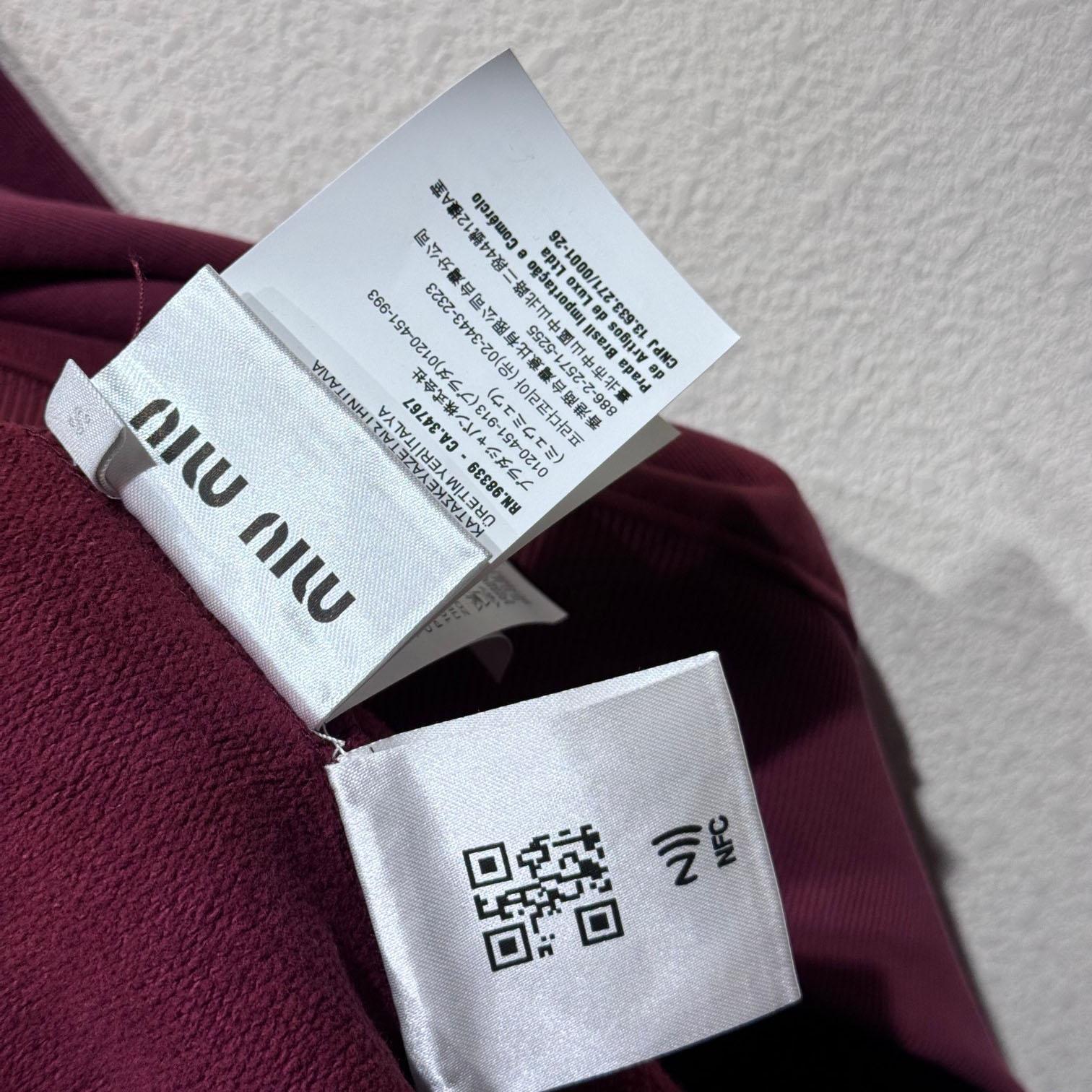 Miu Miu Burgundy Long Sleeve Polo With Logo In Red - DopestKickz
