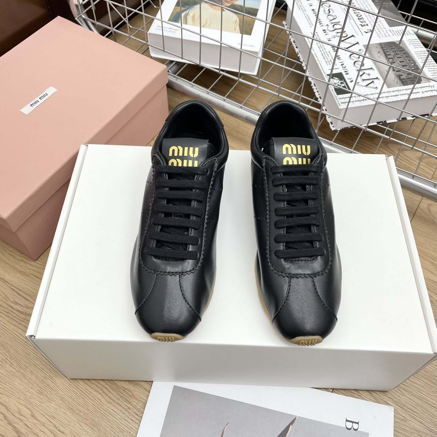 Miu Miu Plume Nappa Leather Sneakers - DopestKickz
