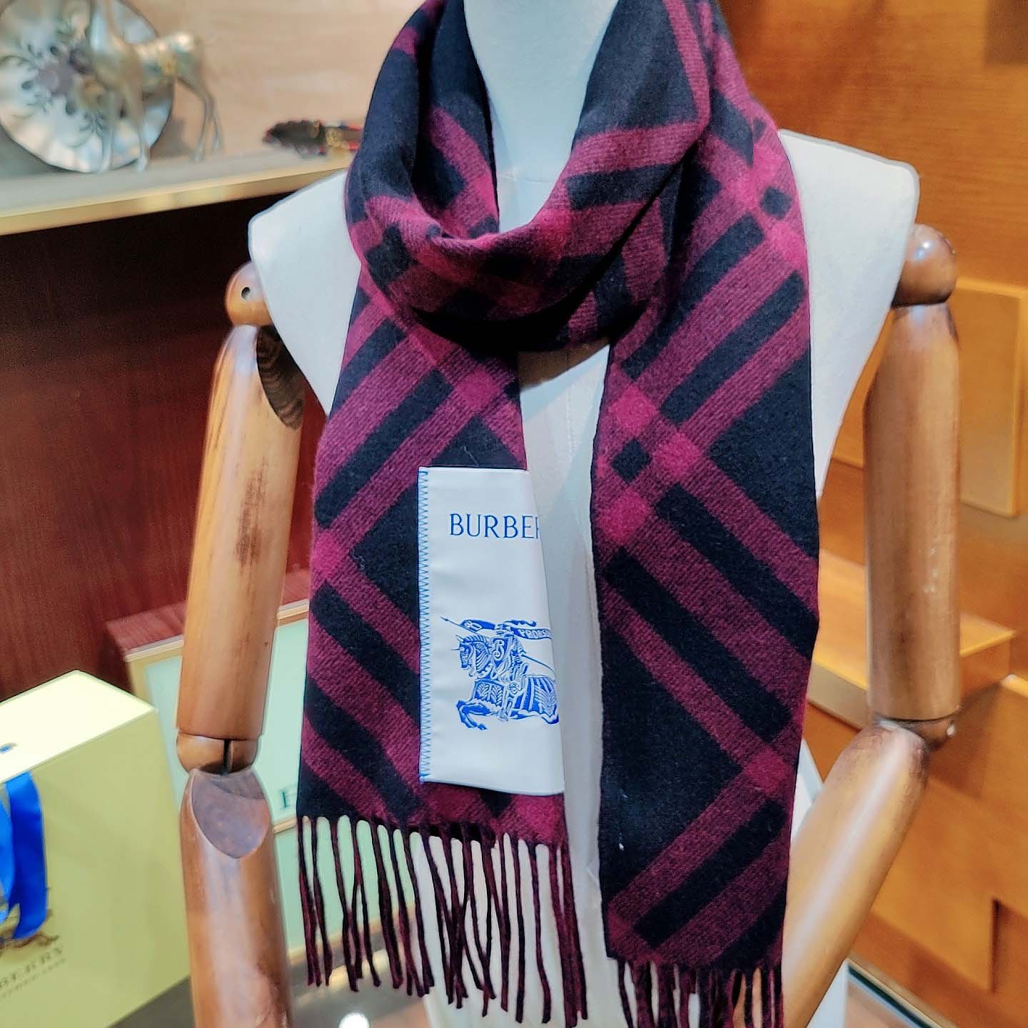 Burberry Check Cashmere Scarf - DopestKickz