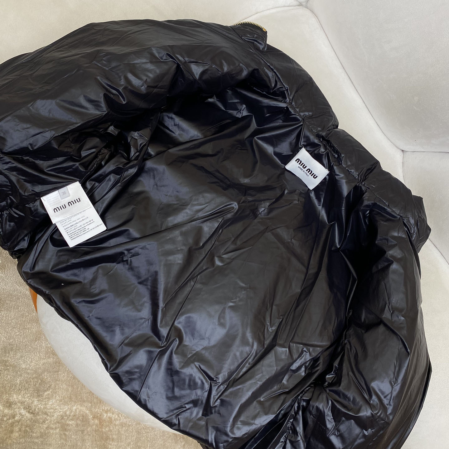 Miu Miu Cropped Down Jacket 'Black' - DopestKickz