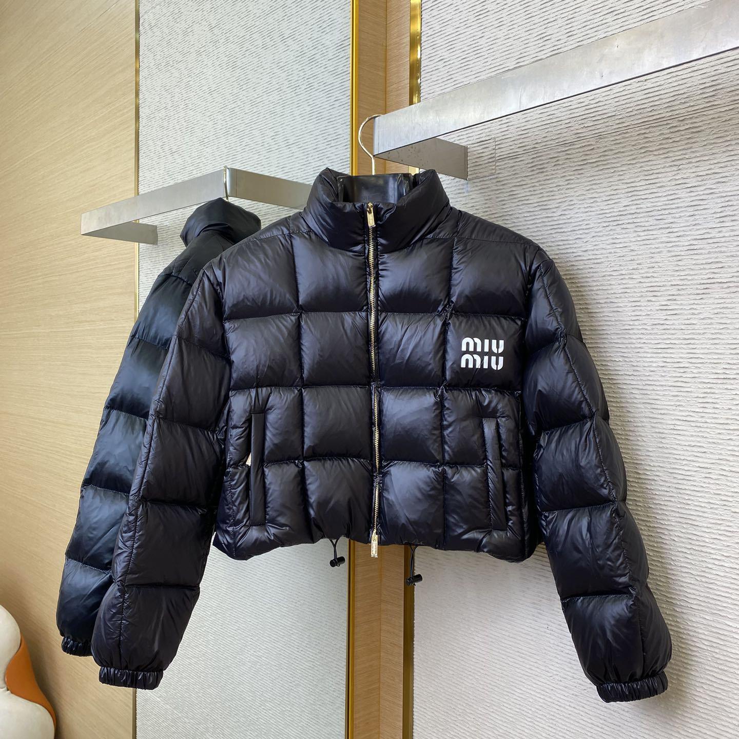 Miu Miu Cropped Down Jacket 'Black' - DopestKickz