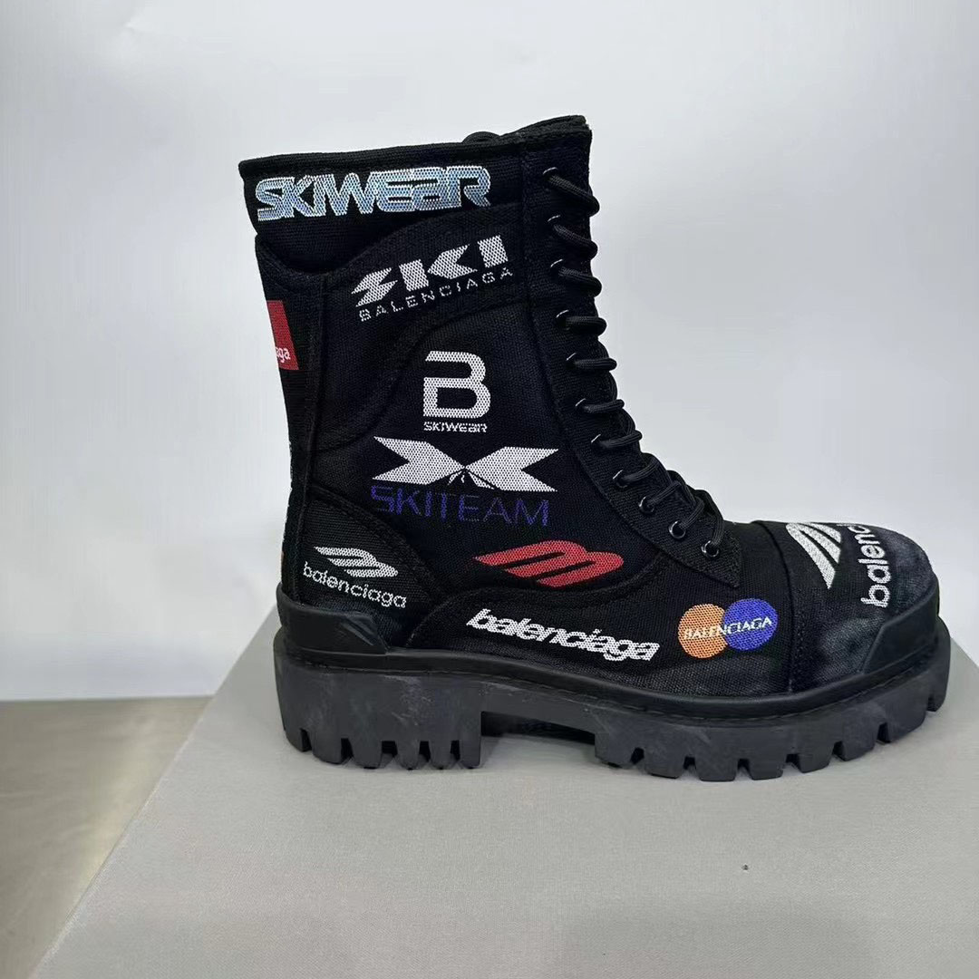 Balenciaga Combat Strike 20mm Boot In Black - DopestKickz