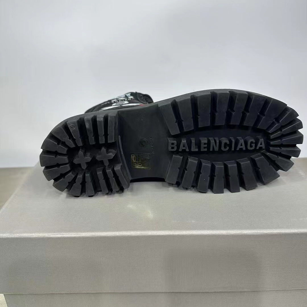 Balenciaga Combat Strike 20mm Boot In Black - DopestKickz
