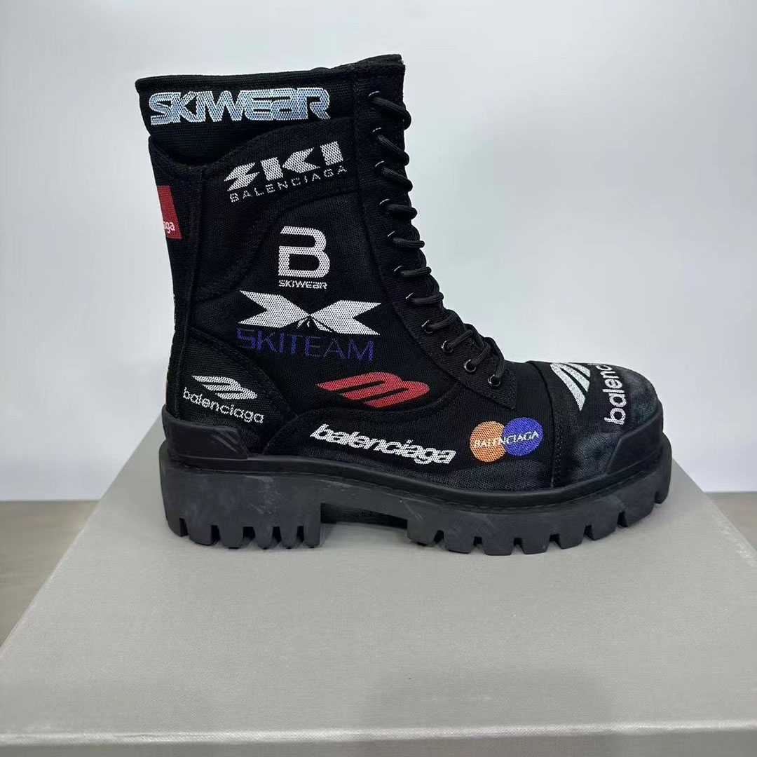 Balenciaga Combat Strike 20mm Boot In Black - DopestKickz