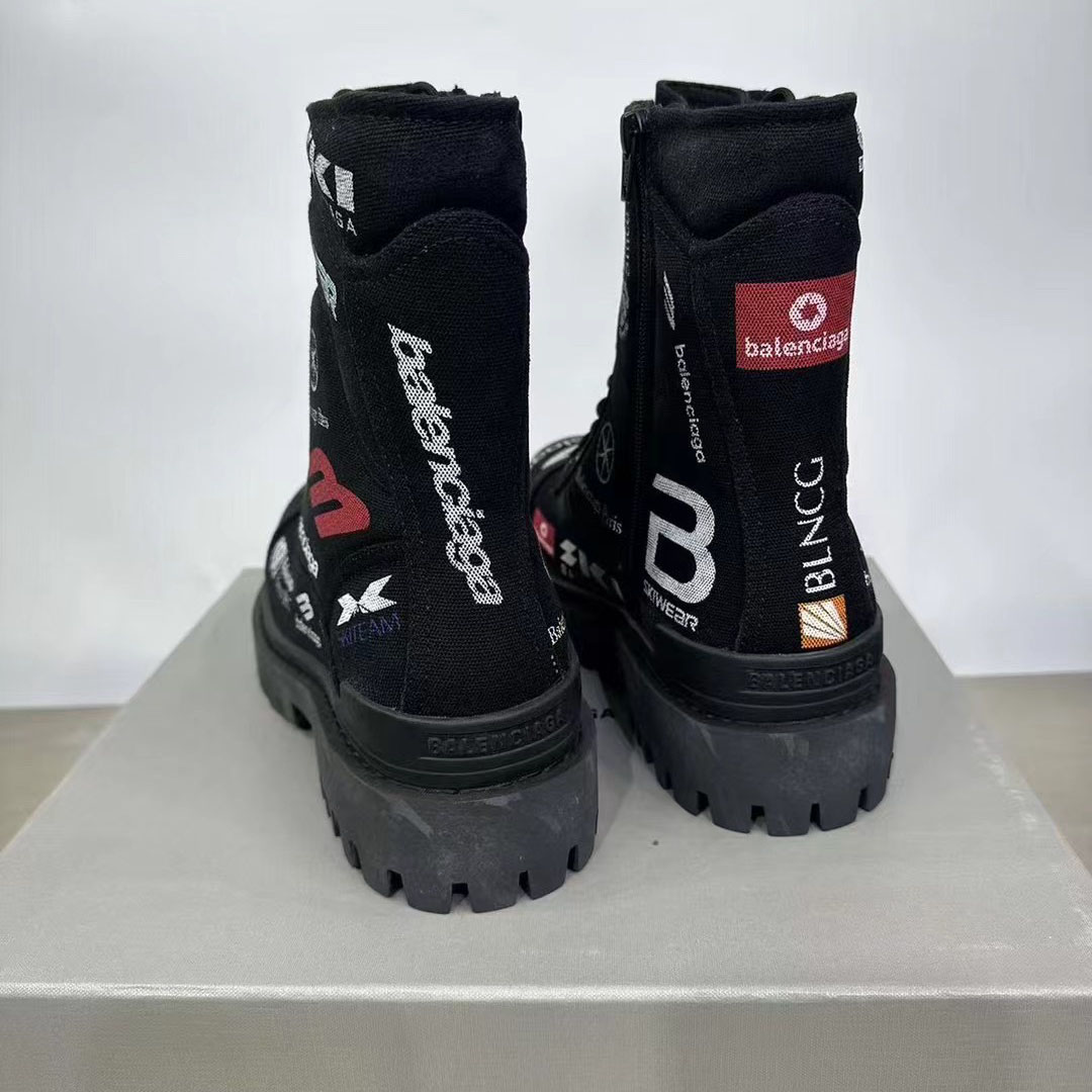 Balenciaga Combat Strike 20mm Boot In Black - DopestKickz