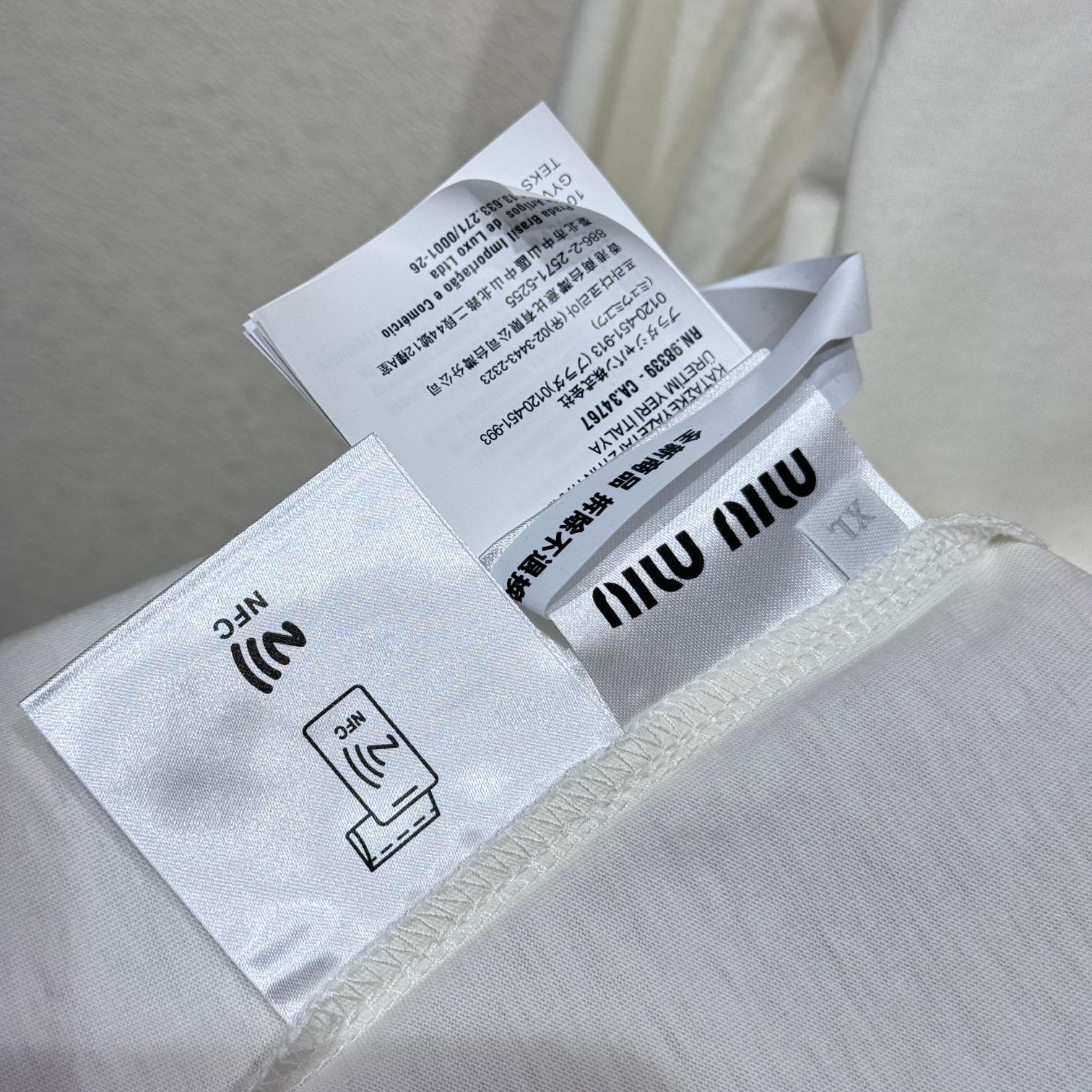 Miu Miu Long Sleeve Cotton T-shirt - DopestKickz