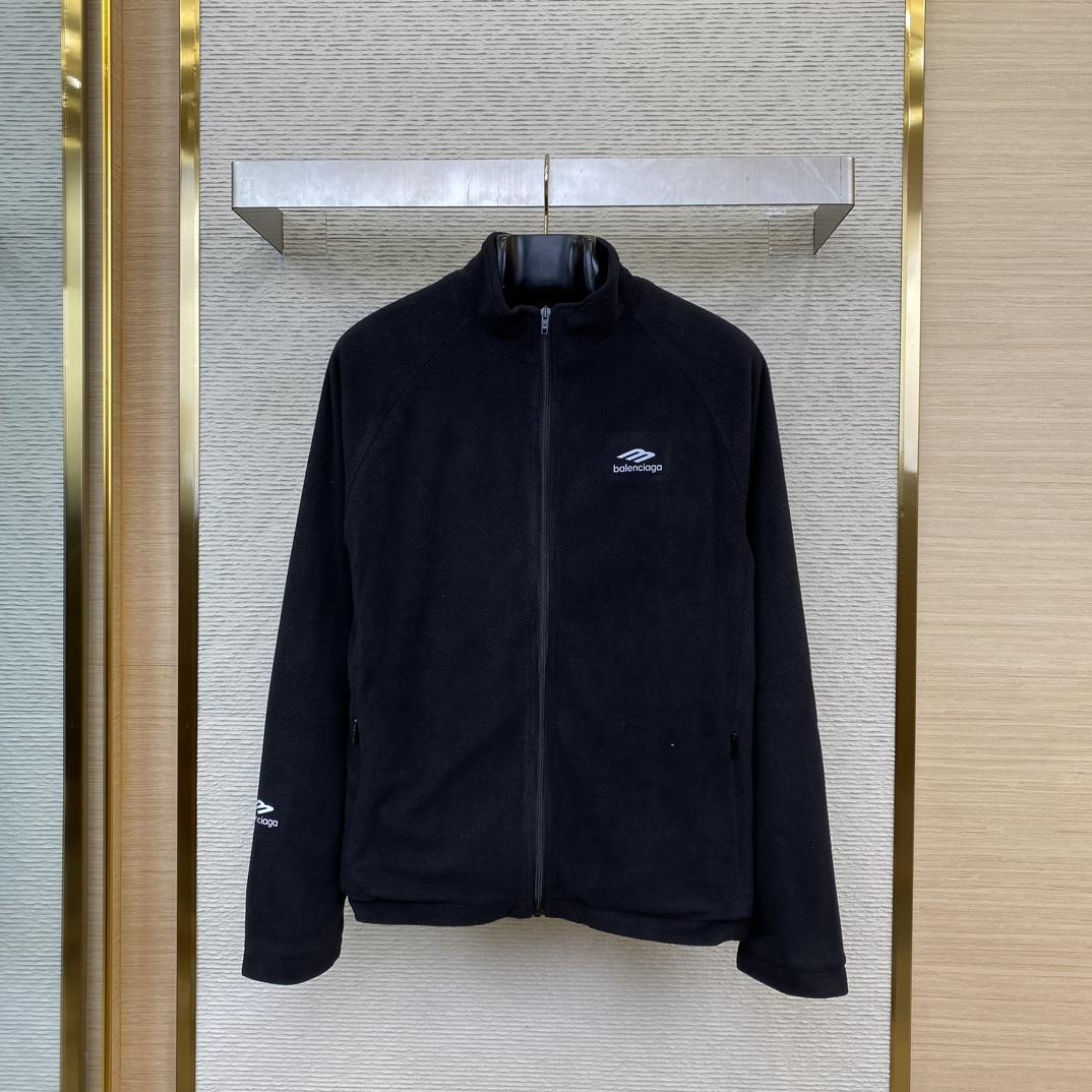 Balenciaga 3B Sports Icon Zip-Up Jacket In Black - DopestKickz