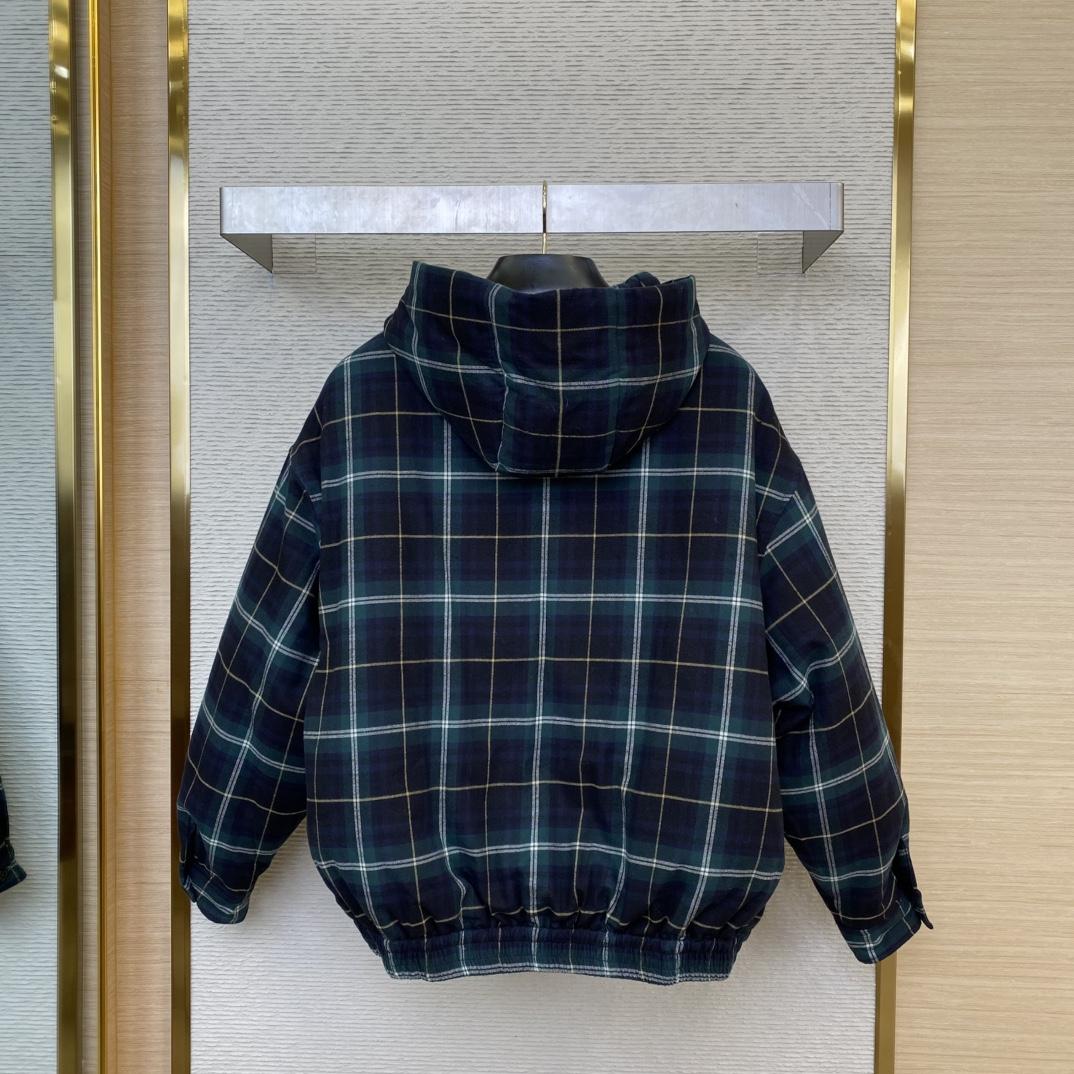 Miu Miu Plaid Hoodie Jacket - DopestKickz