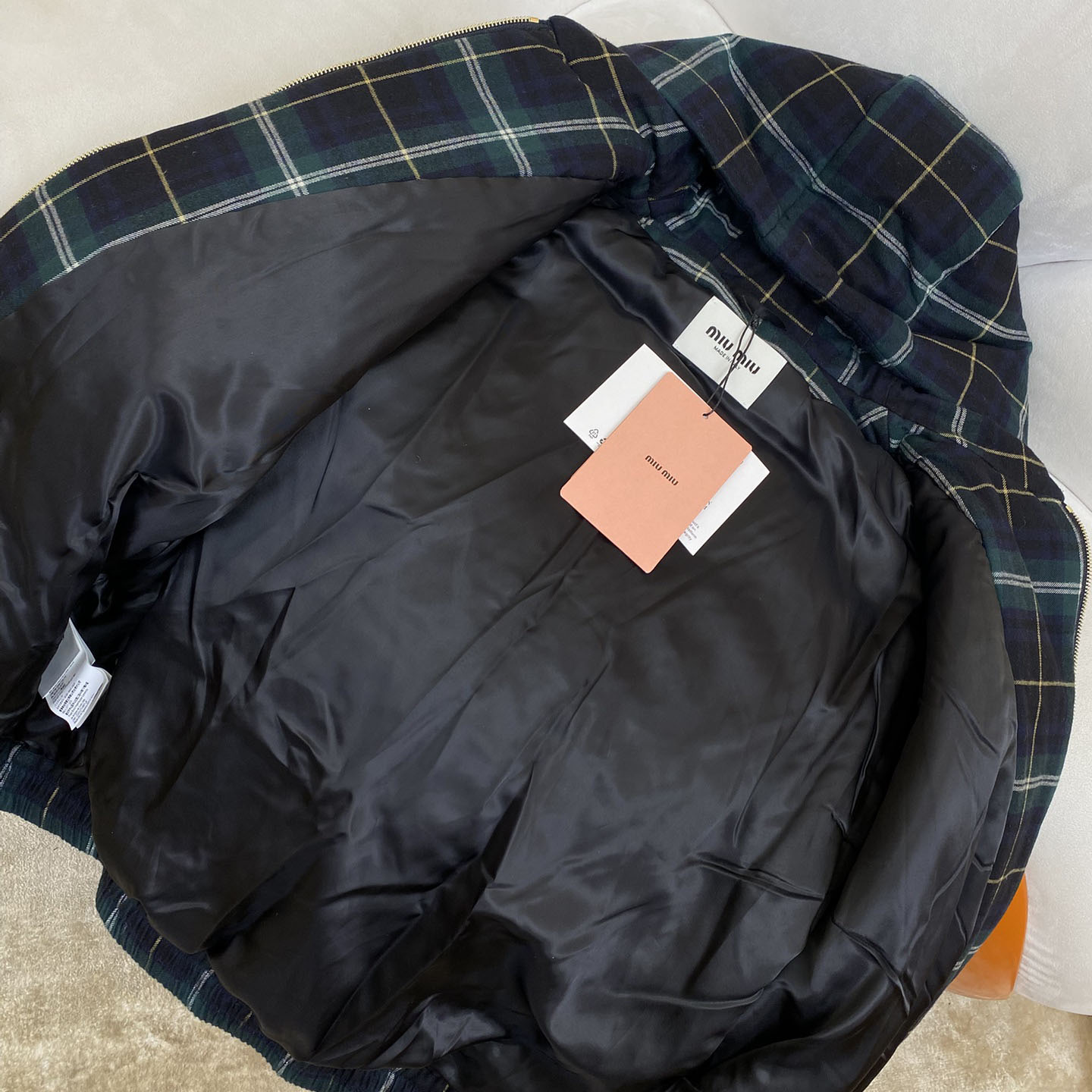 Miu Miu Plaid Hoodie Jacket - DopestKickz
