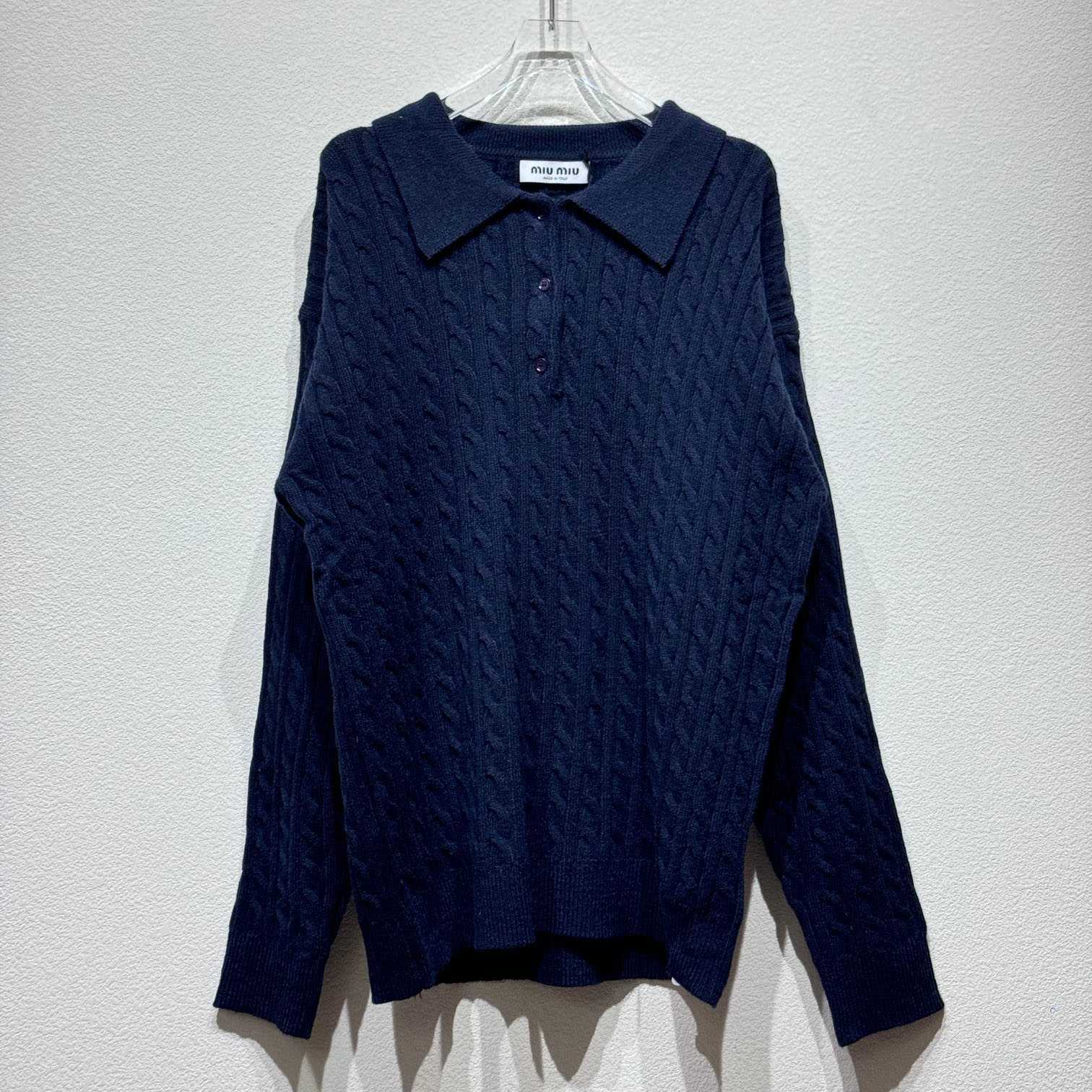 Miu Miu Cashmere Knit Polo Shirt - DopestKickz