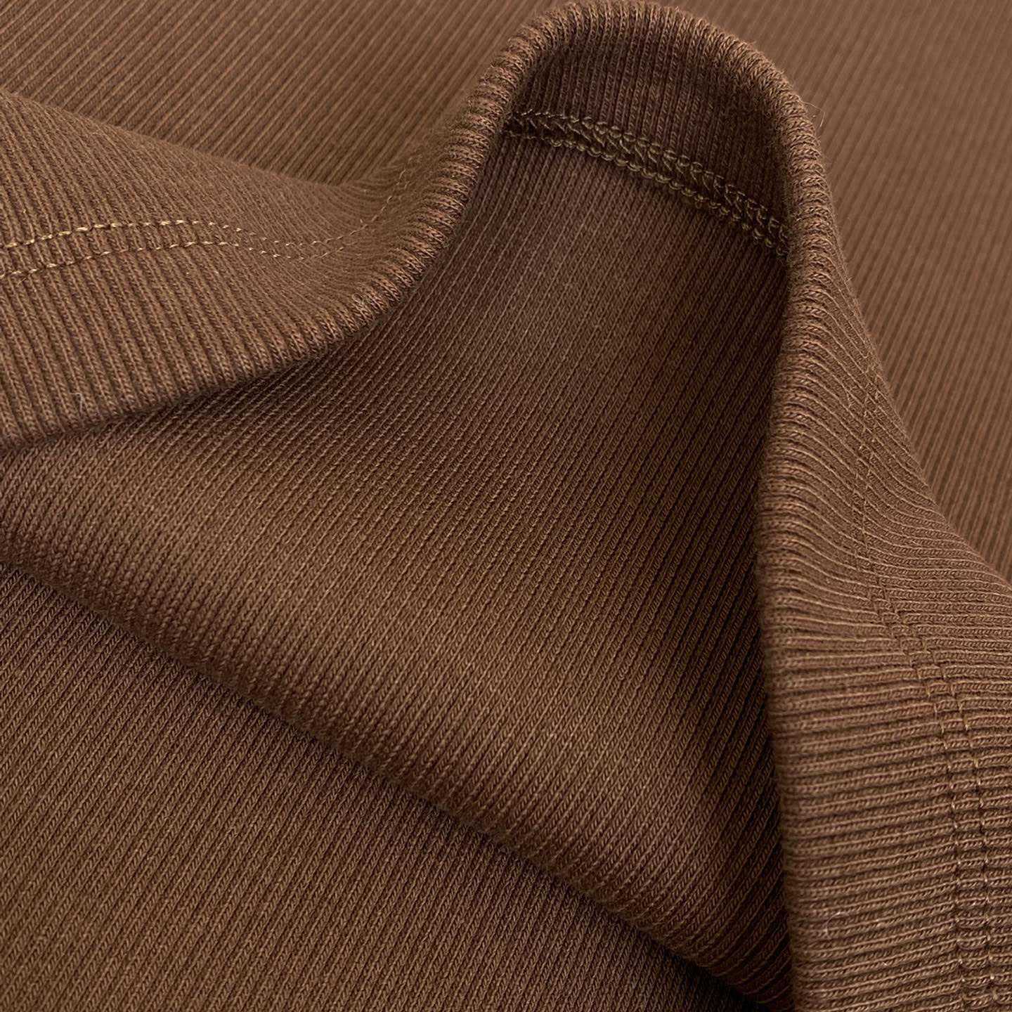 Miu Miu Brown Ribbed Cropped T-Shirt - DopestKickz