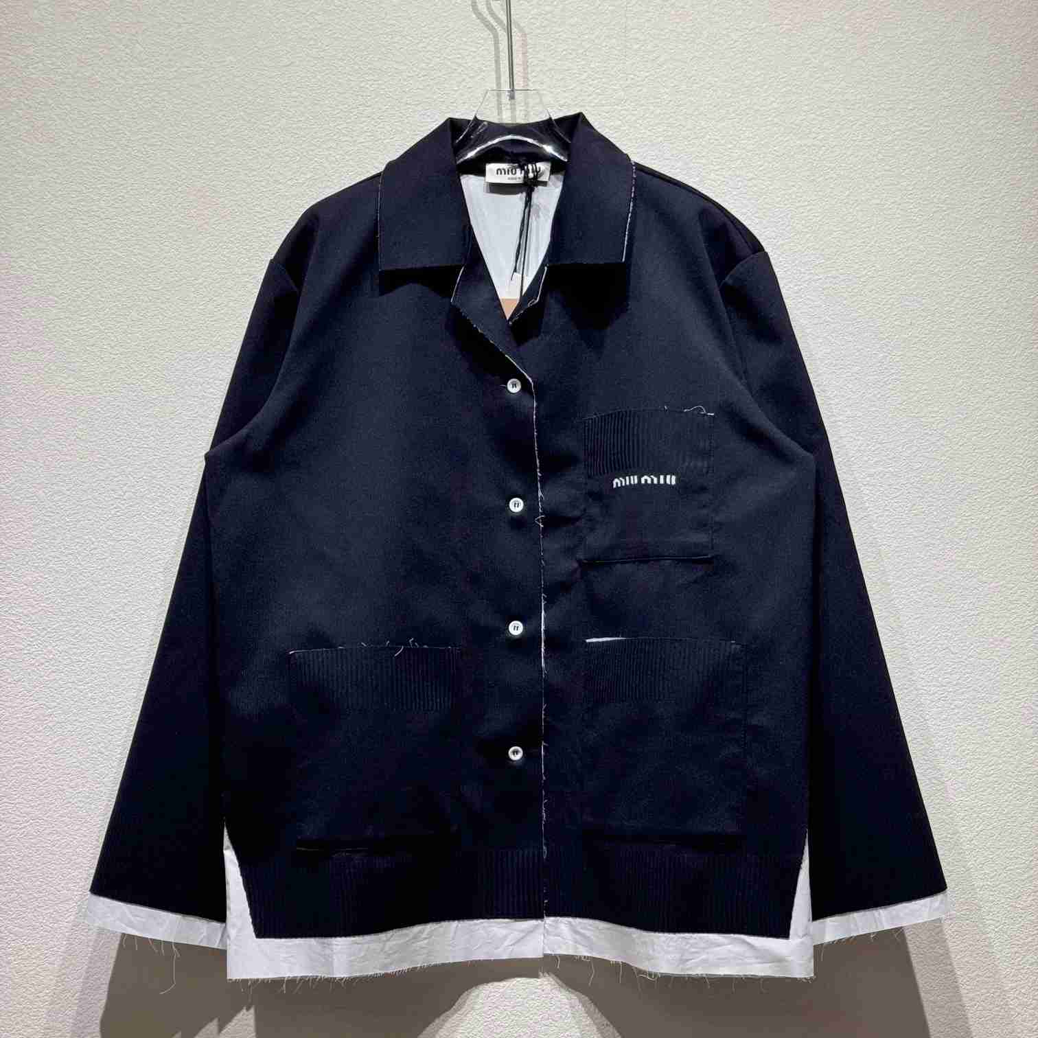 Miu Miu Knit And Poplin Shirt - DopestKickz