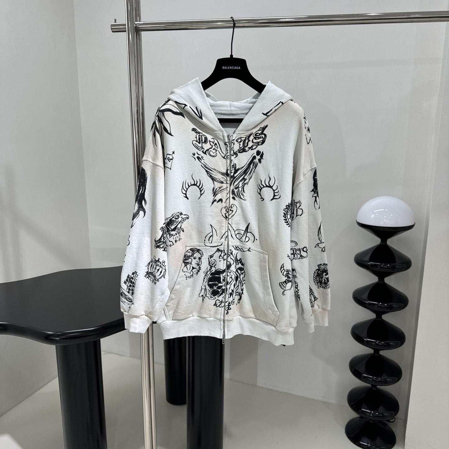 Balenciaga Medium Fit Zip-Up Hoodie - DopestKickz