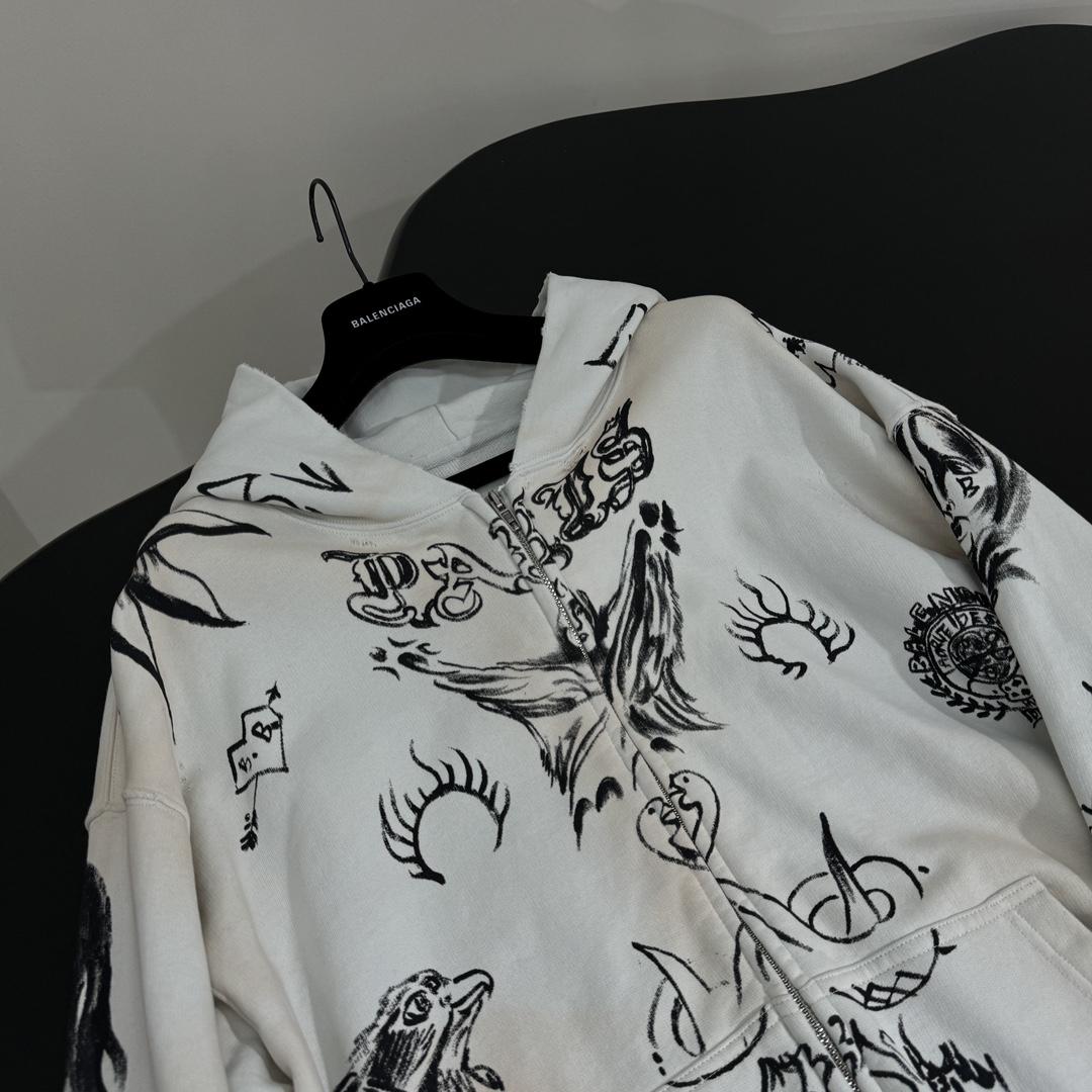 Balenciaga Medium Fit Zip-Up Hoodie - DopestKickz