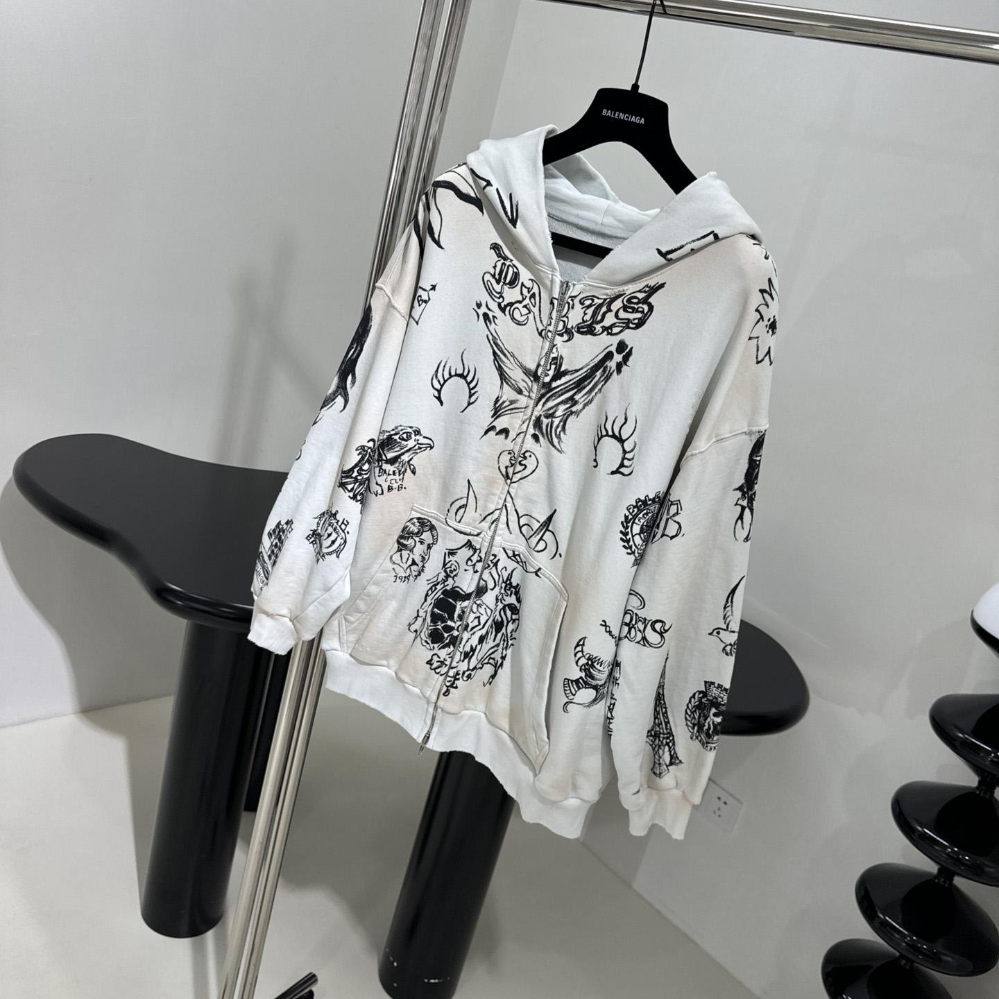 Balenciaga Medium Fit Zip-Up Hoodie - DopestKickz