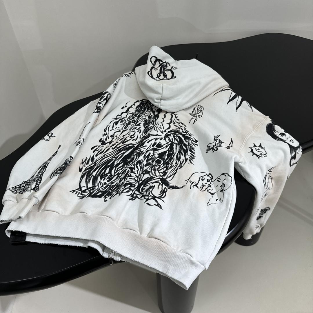 Balenciaga Medium Fit Zip-Up Hoodie - DopestKickz