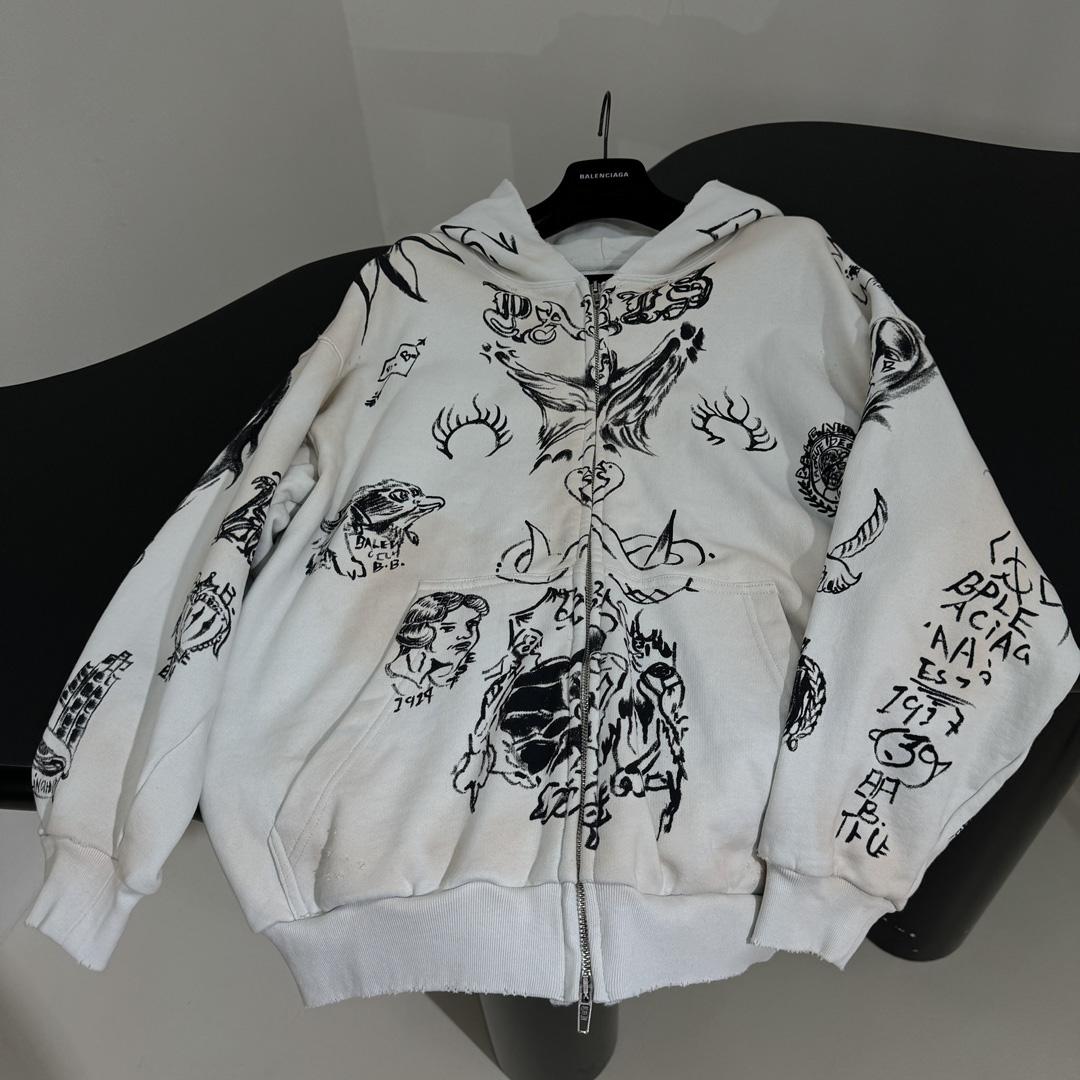 Balenciaga Medium Fit Zip-Up Hoodie - DopestKickz