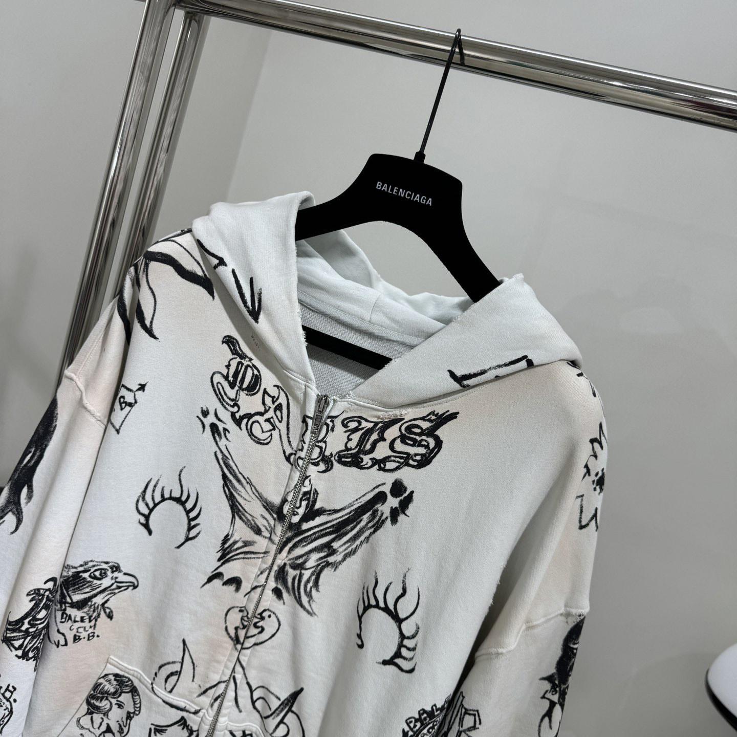 Balenciaga Medium Fit Zip-Up Hoodie - DopestKickz