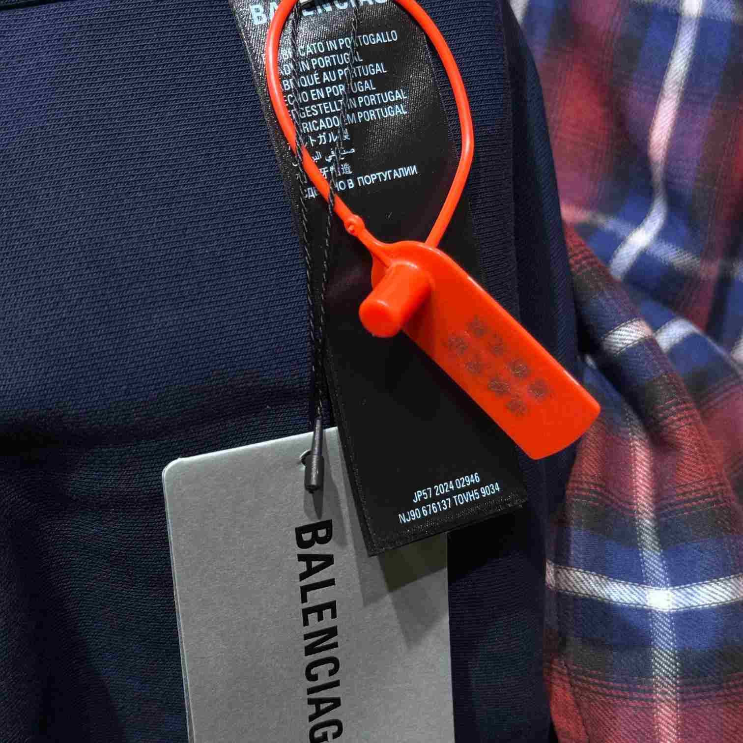 Balenciaga Lined Shirt In Red And Blue - DopestKickz