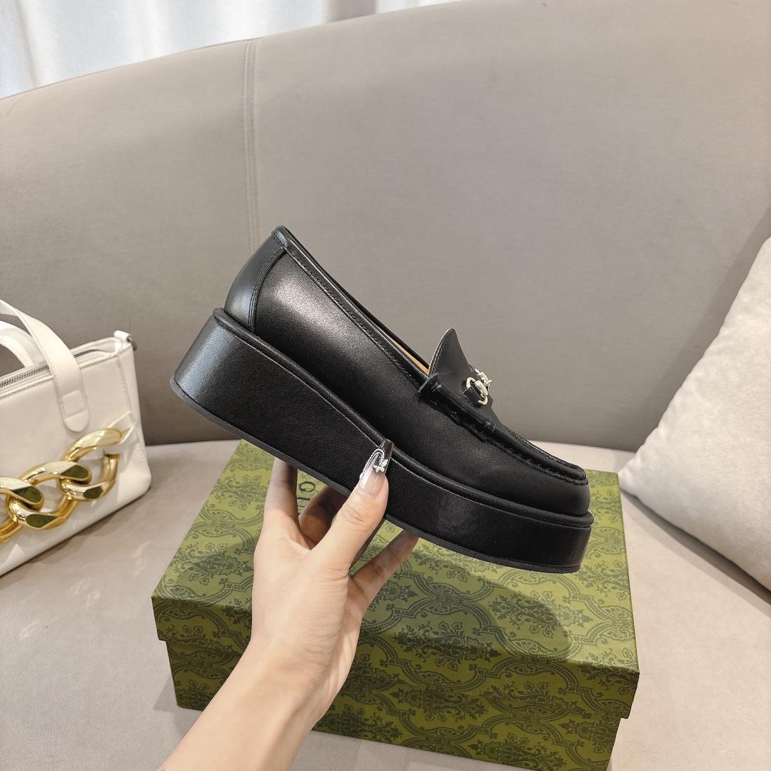 Gucci Women's Horsebit Wedge Loafer - DopestKickz