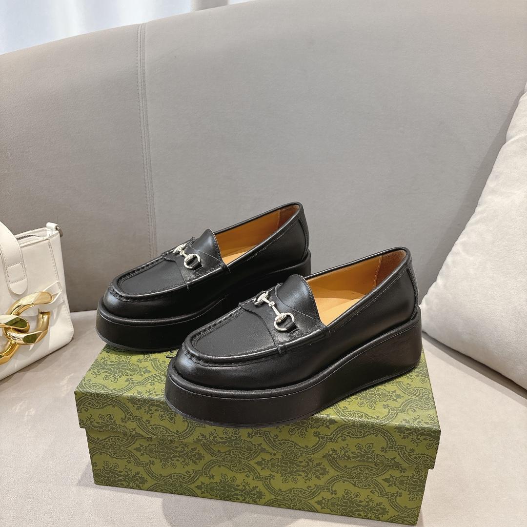 Gucci Women's Horsebit Wedge Loafer - DopestKickz