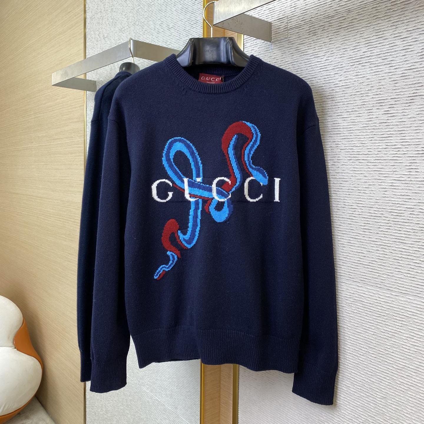 Gucci Wool Cashmere Sweater With Intarsia - DopestKickz