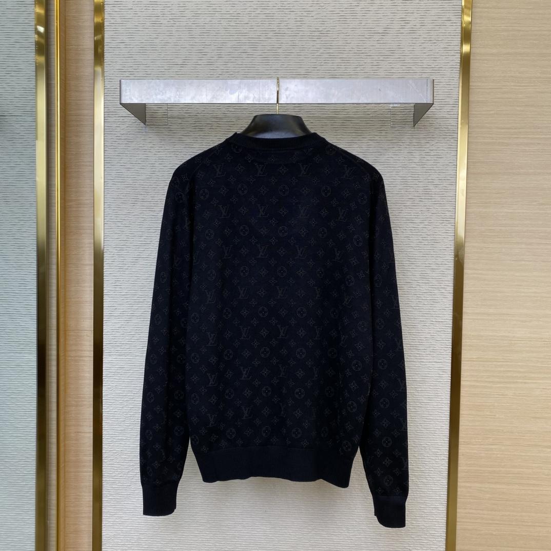 Louis Vuitton Monogram Embellished Wool Evening Crewneck   - DopestKickz