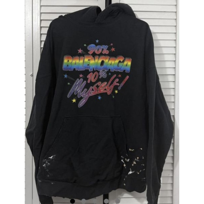 Balenciaga 90/10 slogan-print Hoodie - DopestKickz