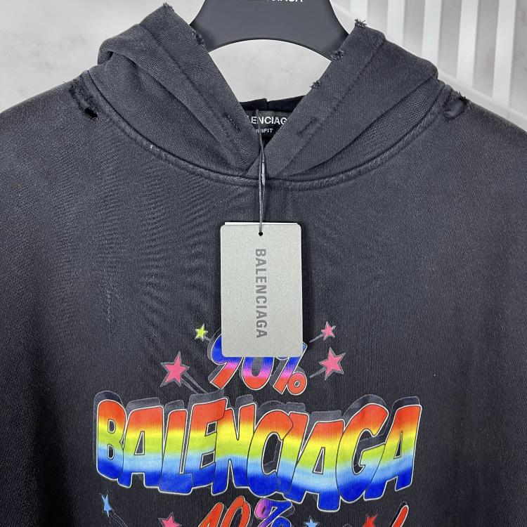 Balenciaga 90/10 slogan-print Hoodie - DopestKickz