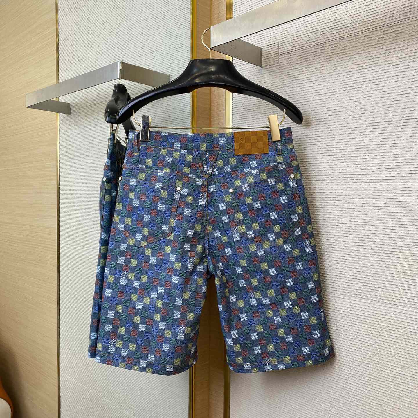 Louis Vuitton Damier Wide Chambray Shorts - DopestKickz
