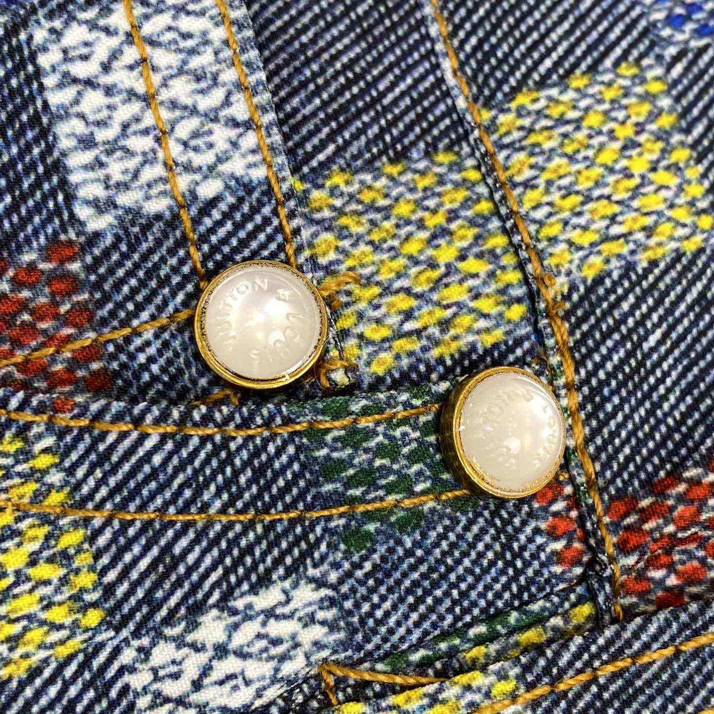 Louis Vuitton Damier Wide Chambray Shorts - DopestKickz
