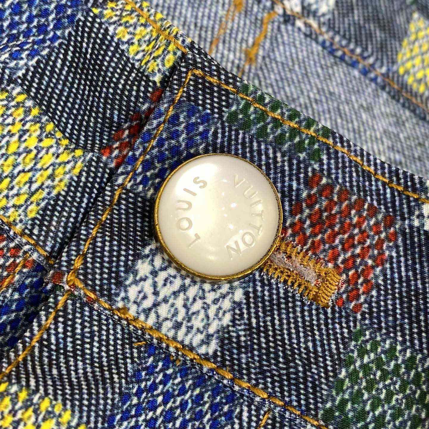 Louis Vuitton Damier Wide Chambray Shorts - DopestKickz