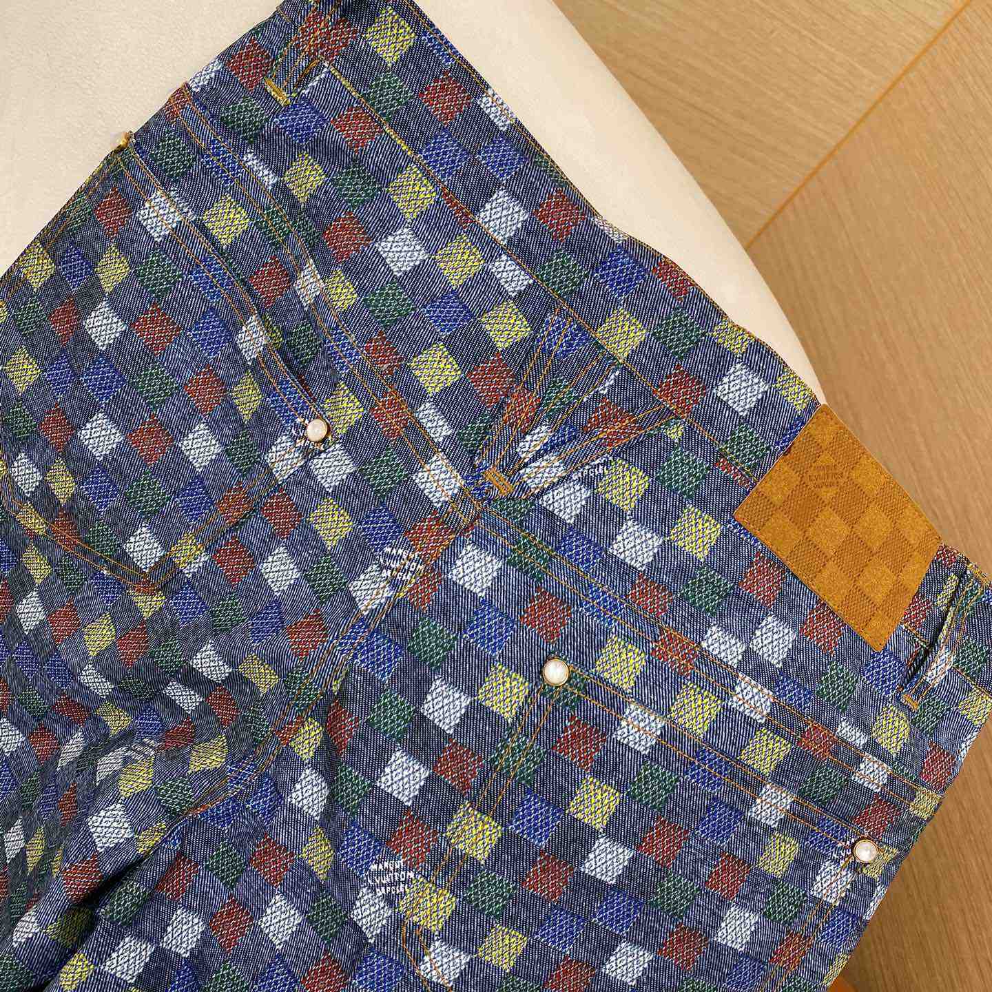 Louis Vuitton Damier Wide Chambray Shorts - DopestKickz