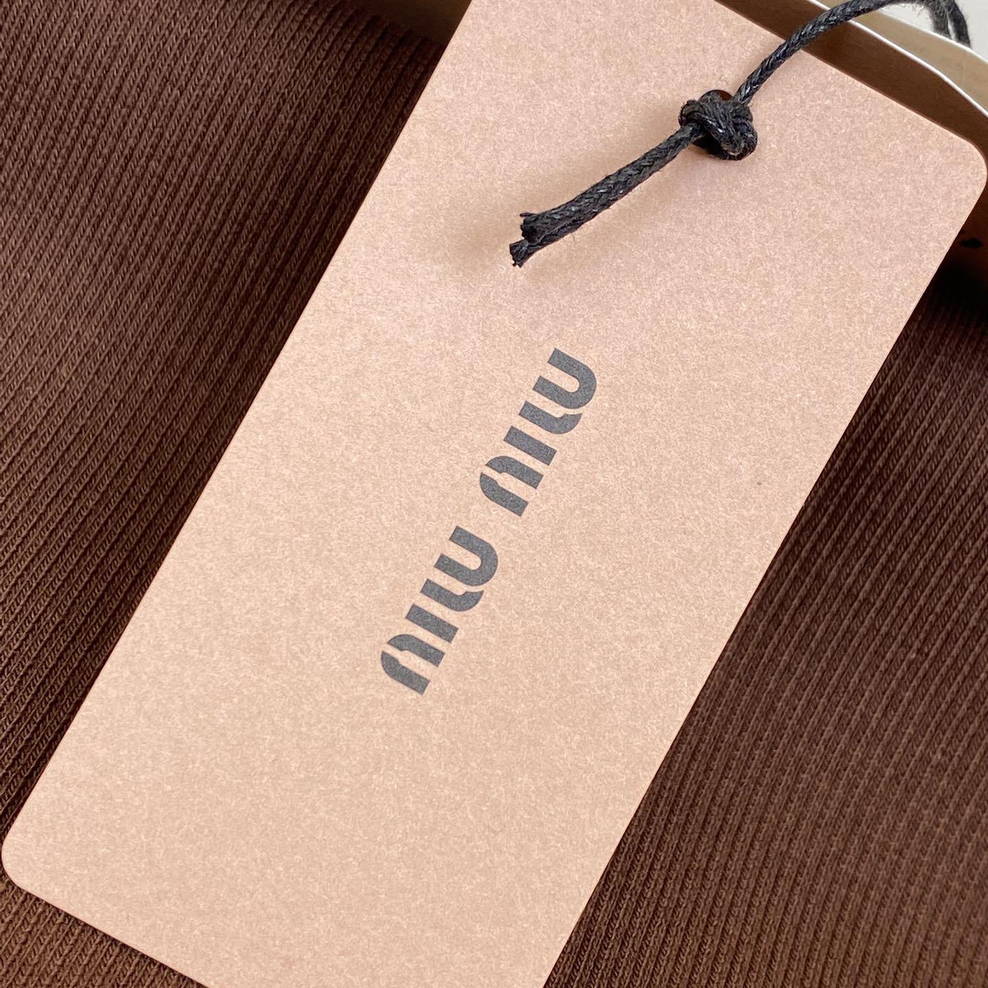Miu Miu Brown Ribbed Knit Tank Top - DopestKickz