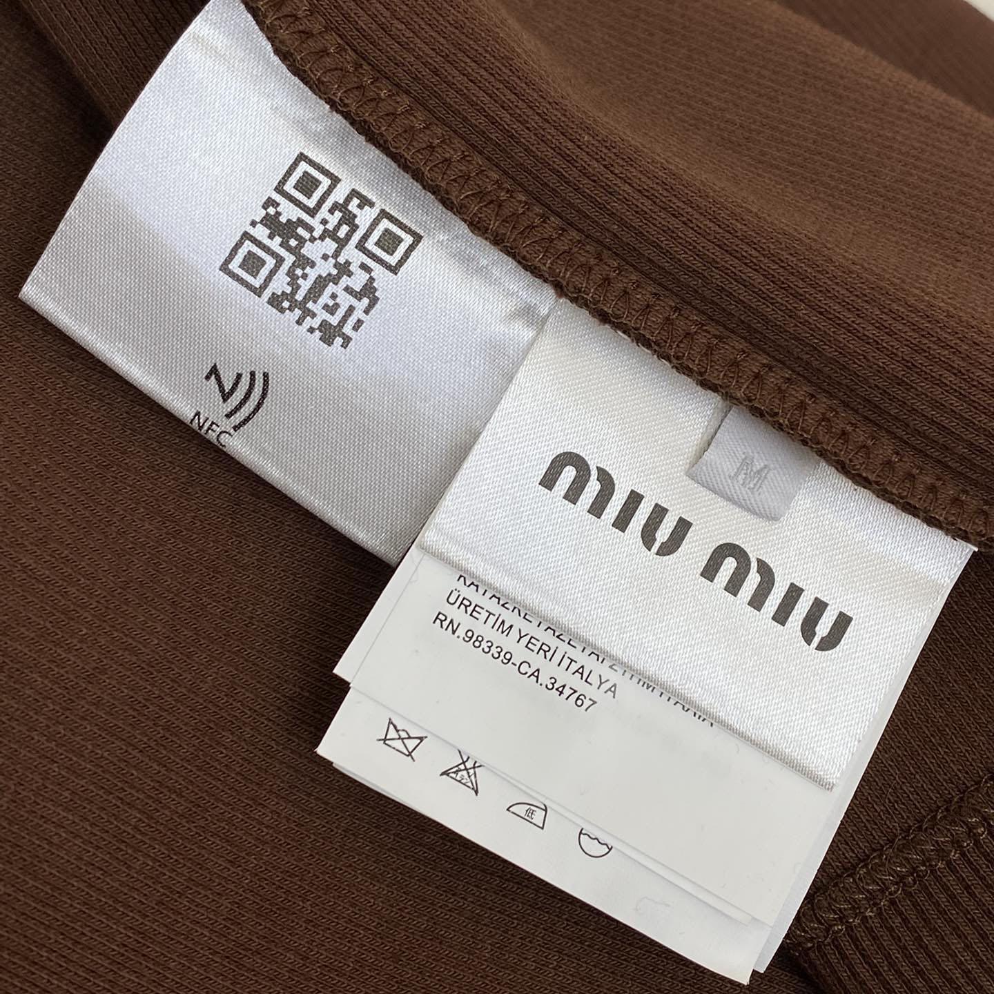Miu Miu Brown Ribbed Knit Tank Top - DopestKickz