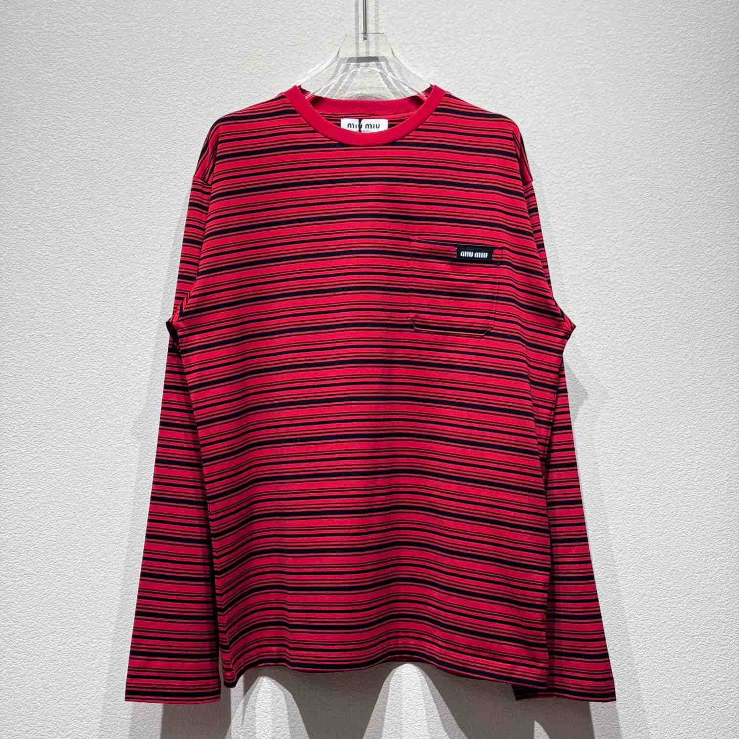 Miu Miu Long-sleeved Cotton Jersey T-shirt - DopestKickz