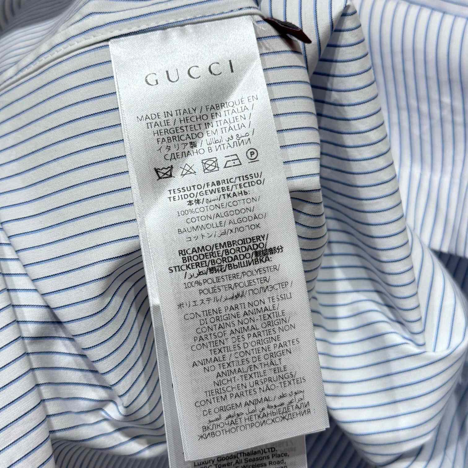 Gucci Embroidered Striped Cotton Shirt - DopestKickz