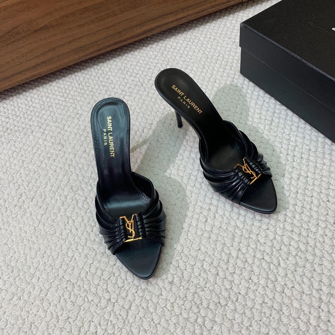 Saint Laurent Babylone Mules In Smooth Leather  - DopestKickz