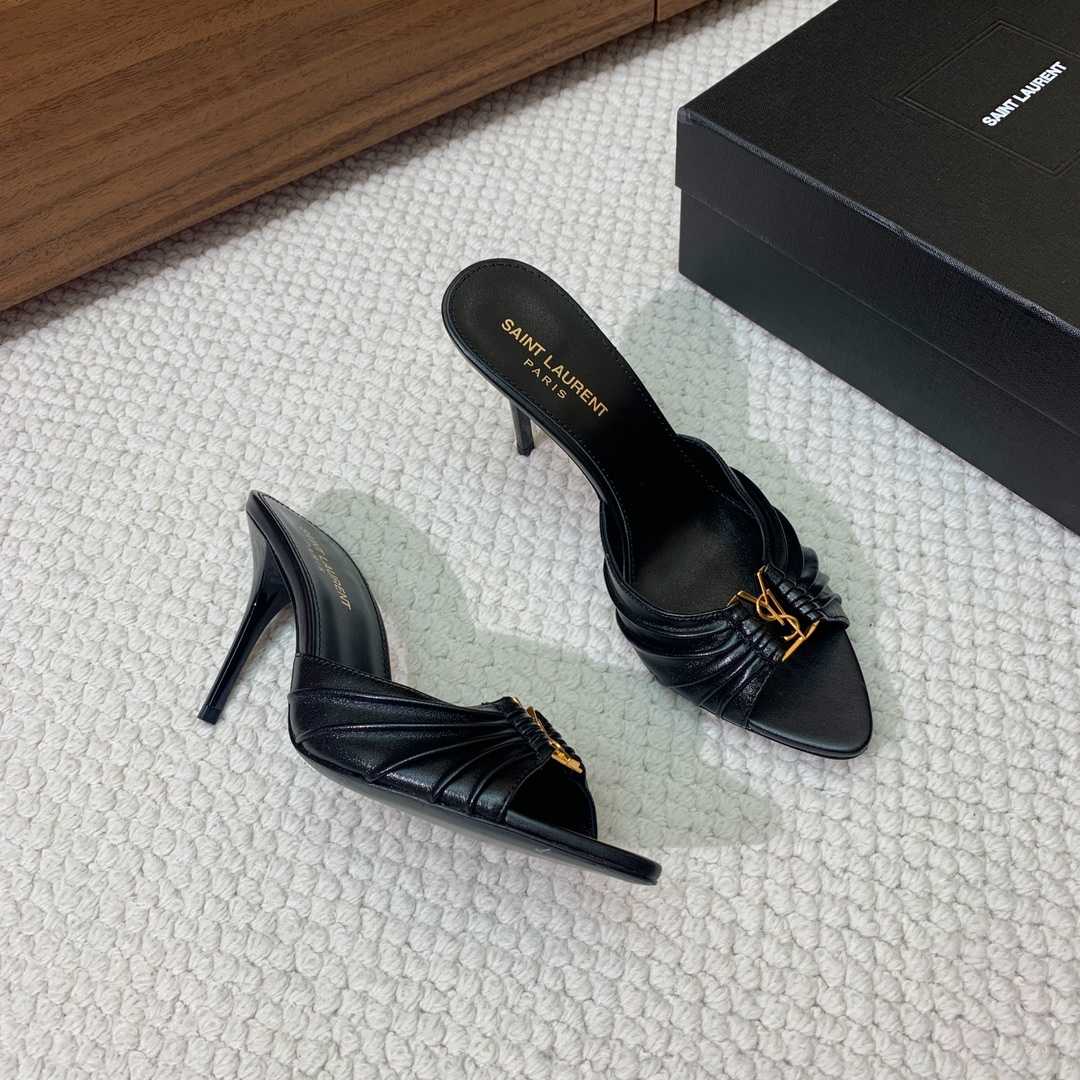 Saint Laurent Babylone Mules In Smooth Leather  - DopestKickz