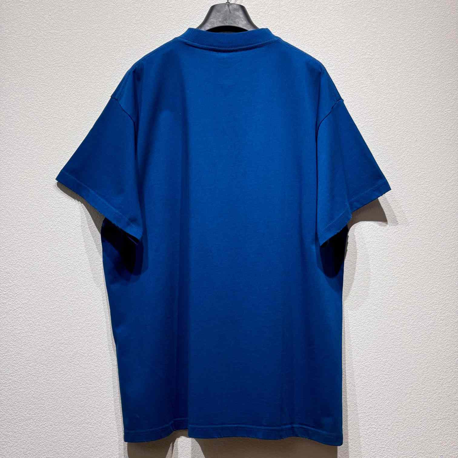Balenciaga PP Krit Oversized T-Shirt In Dark Blue Dry Jersey - DopestKickz