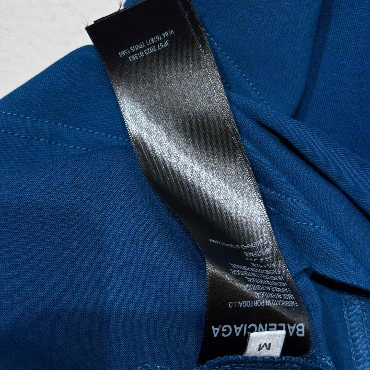 Balenciaga PP Krit Oversized T-Shirt In Dark Blue Dry Jersey - DopestKickz