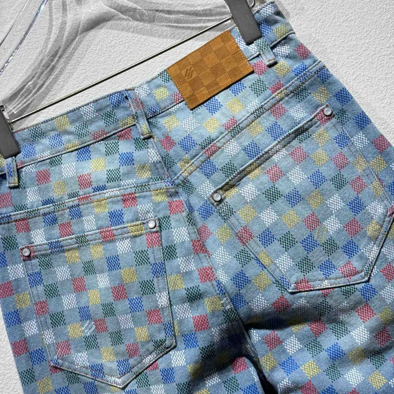 Louis Vuitton Damier Denim Wide-Leg Pants  1AHBMK - DopestKickz