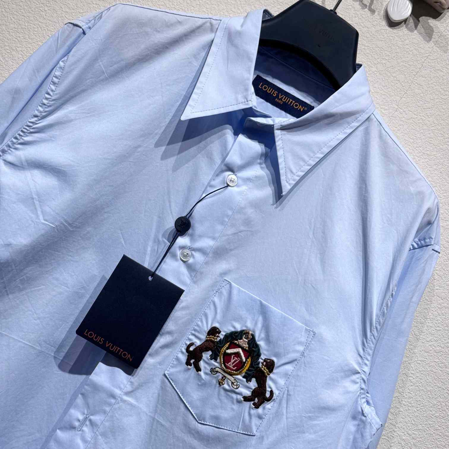 Louis Vuitton Embroidered Long-Sleeved Cotton Shirt   1AGJNG - DopestKickz